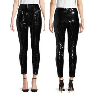 NWT Bagatelle NY High Waist Black Vegan Patent Leather Zipper Skinny Ank…